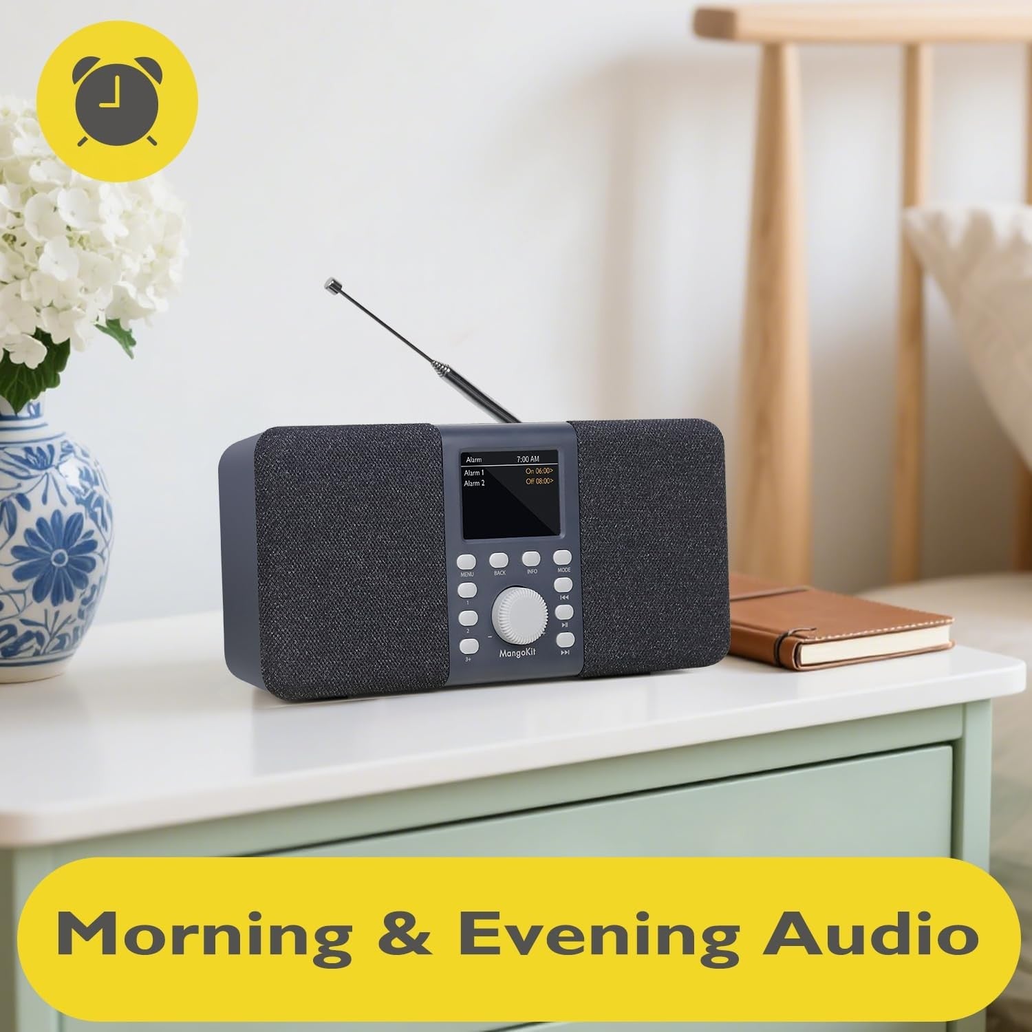 DAB DAB+ Digital Radio Bluetooth FM Stereo Alarm Portable