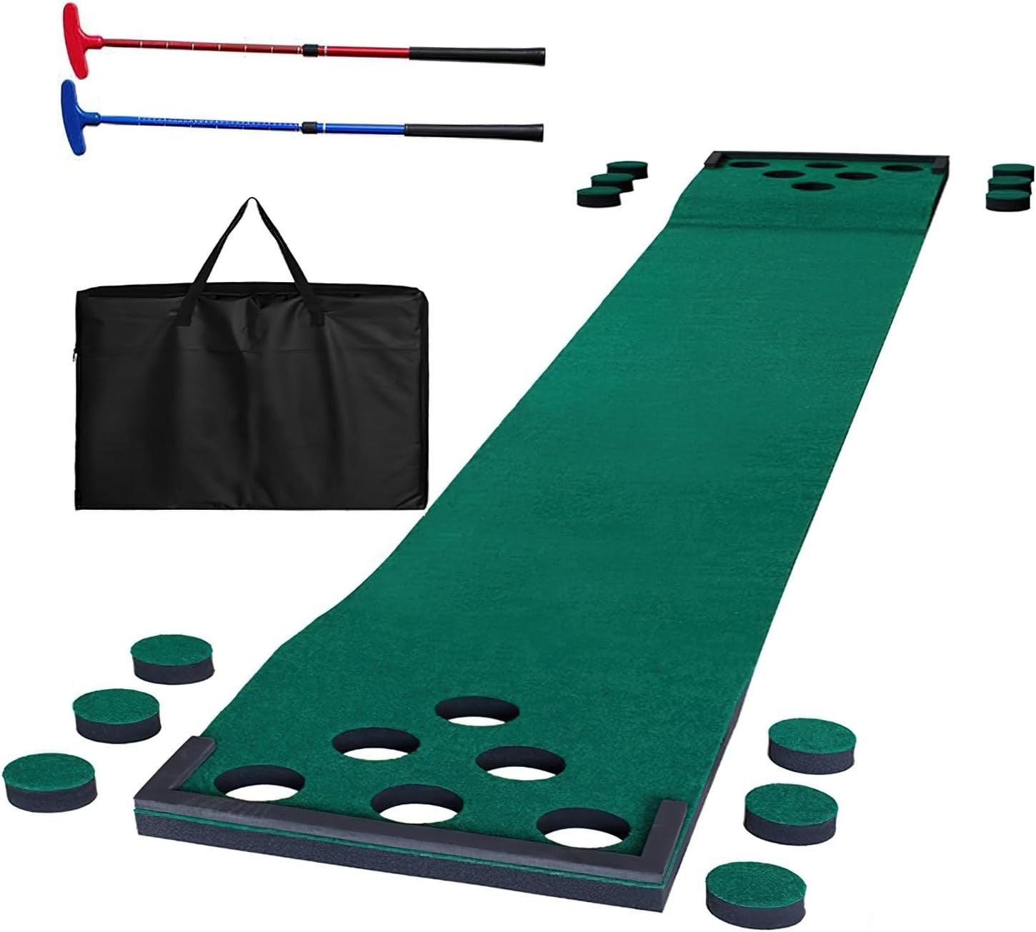 Beer Pong Golf Putting Game 330x50cm Mat Party Backyard Drinking Fun