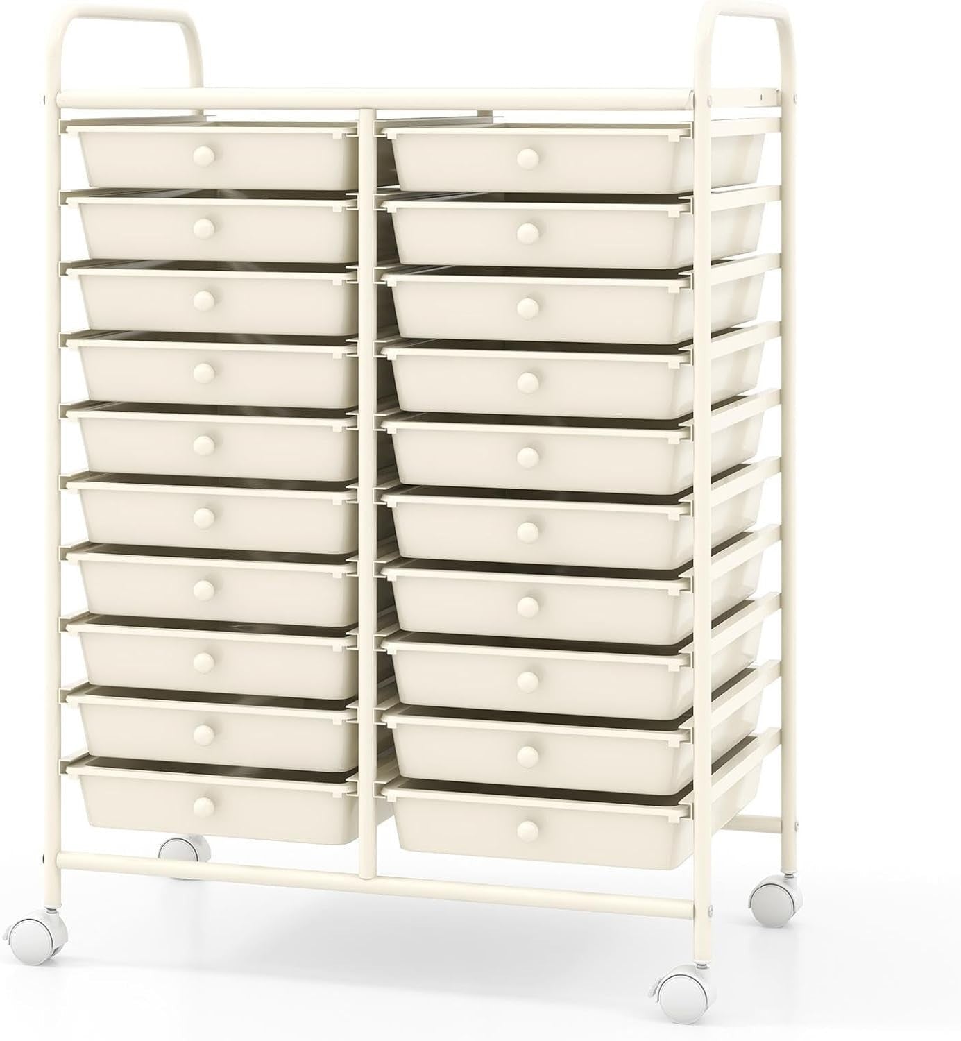 20 Drawer Rolling Storage Trolley Mobile Organiser Cart with Wheels