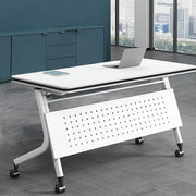 Mobile Folding Conference Table – 47" Flip-Top Desk w/ Wheels & Privacy Panel