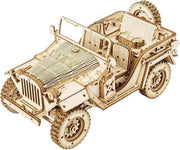 3D Wooden Jeep Puzzle Model Kit for Adults – Laser Cut, Military Design