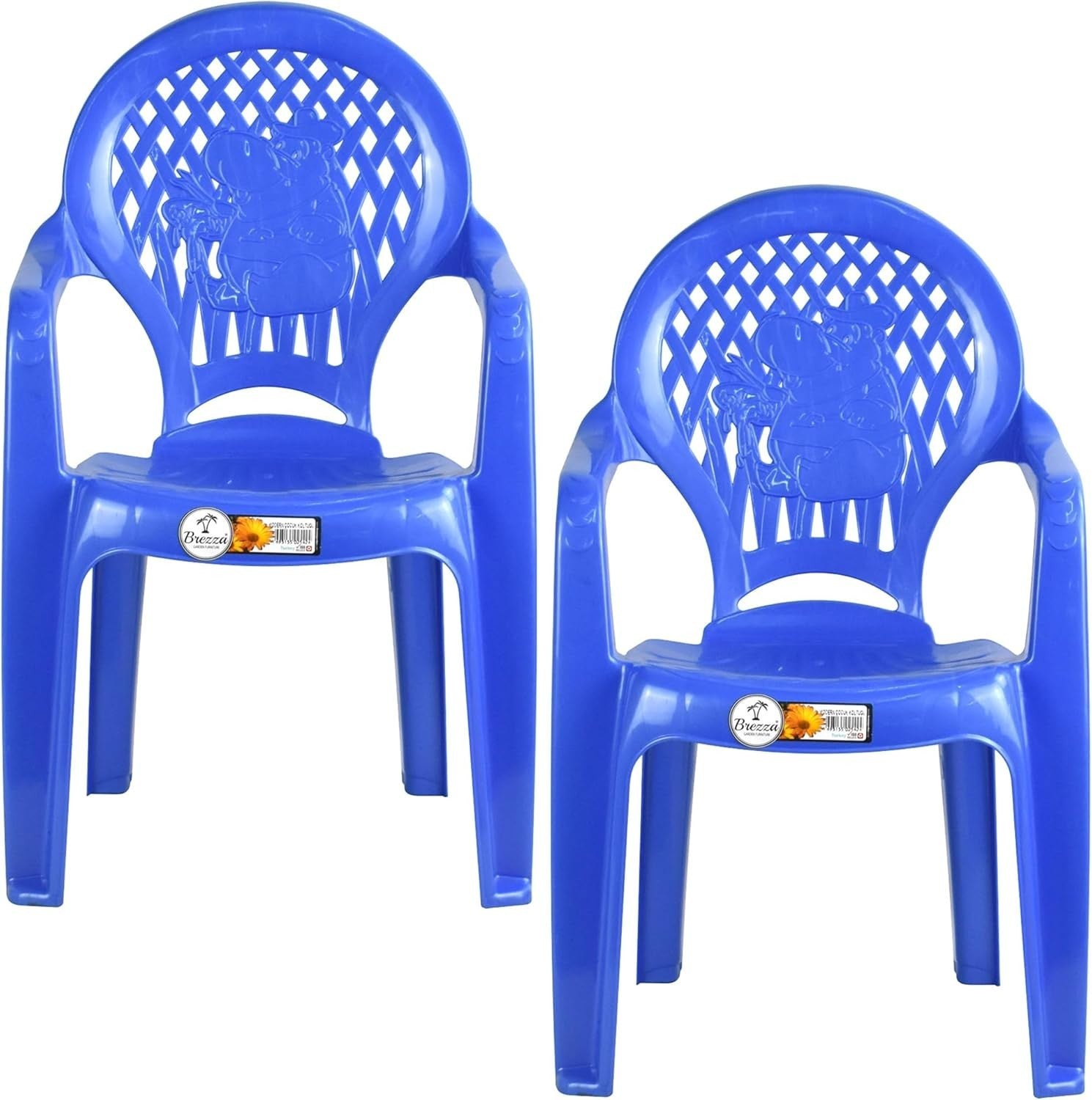Kids Stackable Plastic Chair with Armrest Set of 2 – Indoor & Outdoor