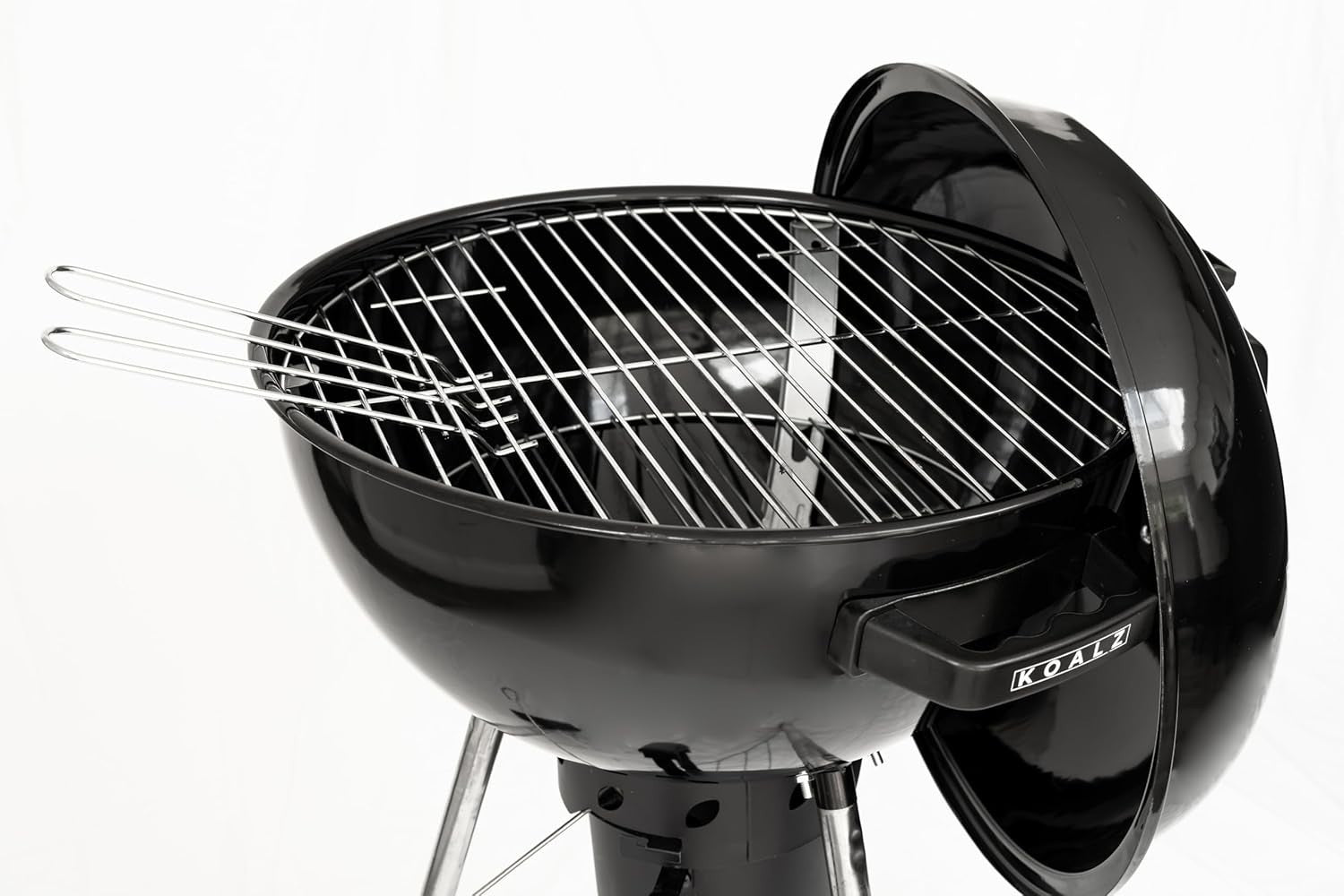 Portable Charcoal BBQ Grill with Temperature Gauge, Airflow Vents & Wheels