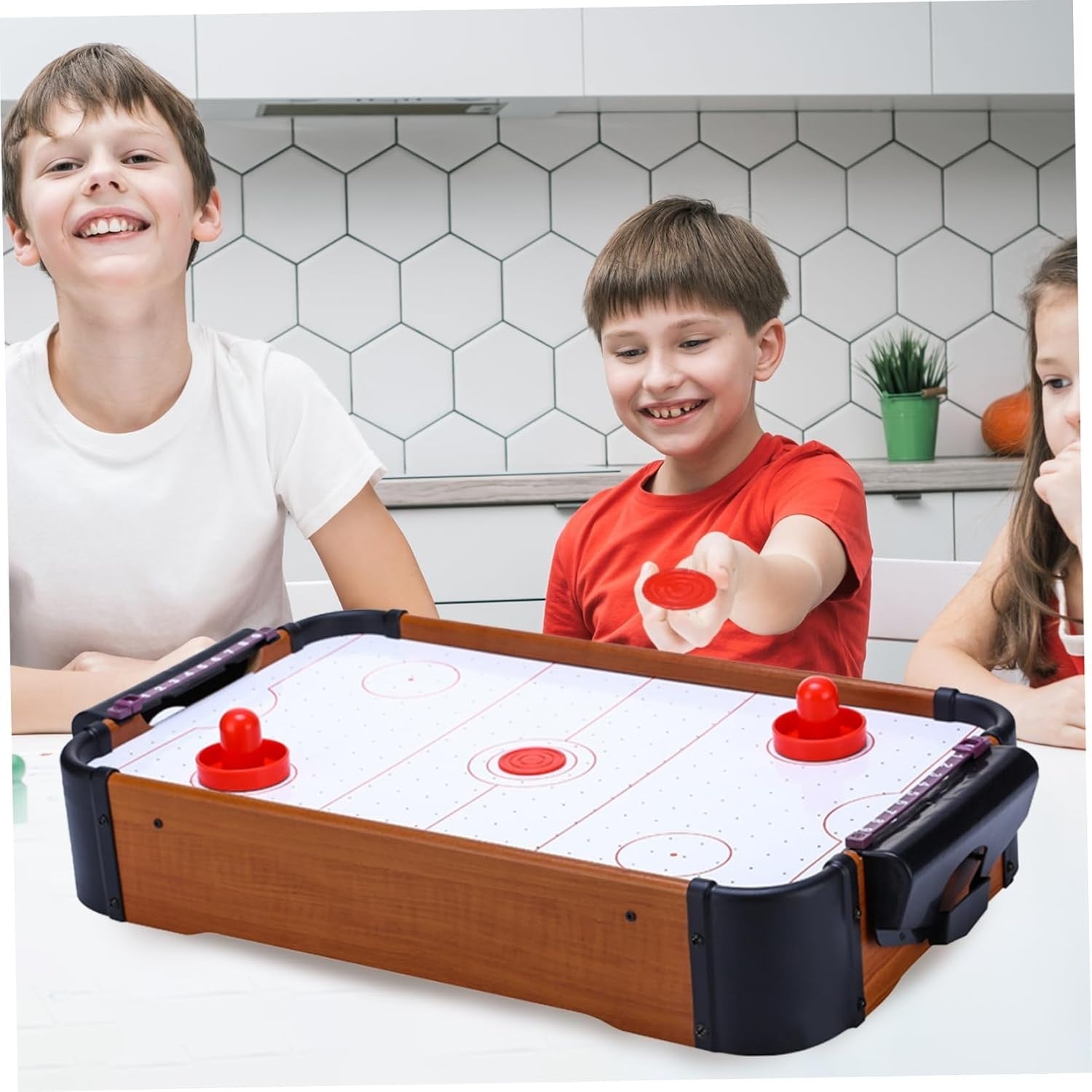 20in Tabletop Air Hockey Game Powerful Fan Compact Family Fun