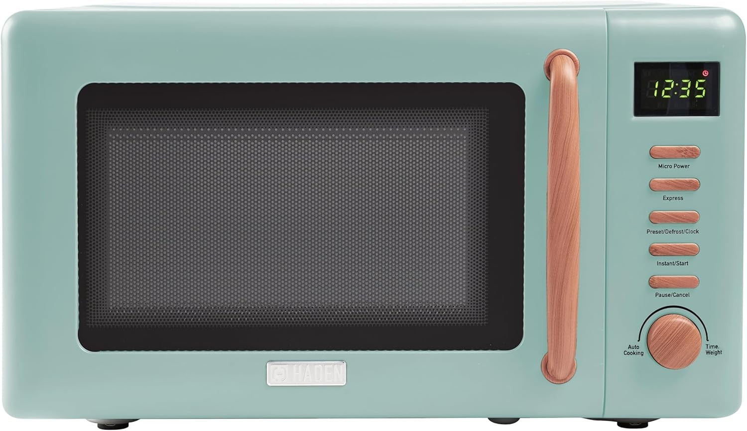 20L 800W Green Microwave Oven with Digital Controls & 5 Power Levels