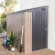 Metal Garden Storage Shed 2.14x1.3m Lockable Outdoor Lean To Shed Waterproof