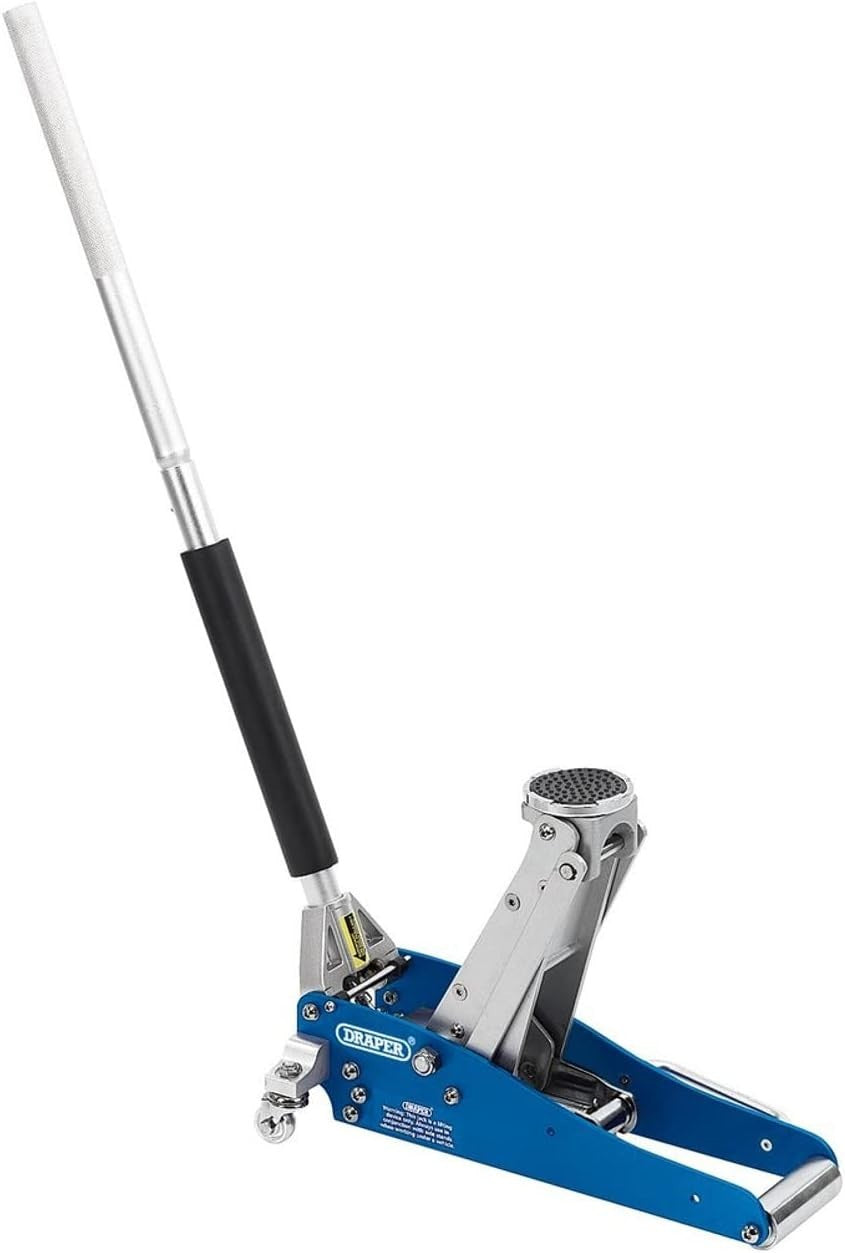 1.25 Ton Aluminium Low Profile Trolley Jack Fast Lift 85–370mm Lightweight Blue