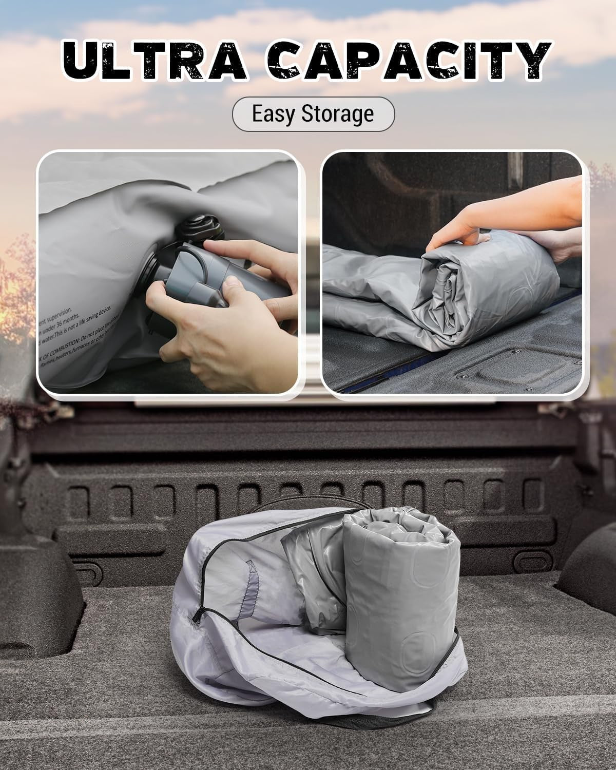 Heavy-Duty Truck Bed Air Mattress 5.5-5.8ft Inflatable Camping Bed
