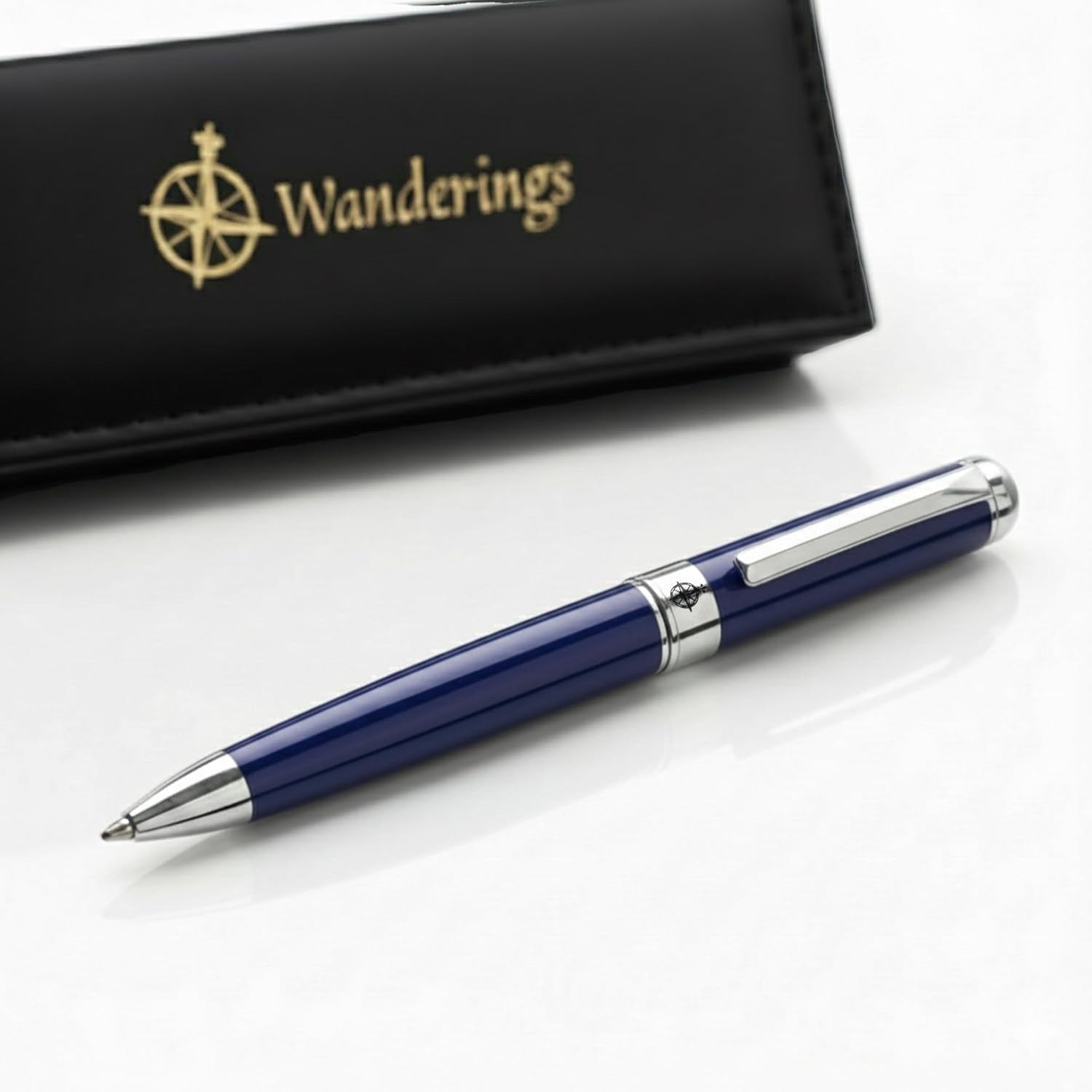 Premium Blue Breeze Ballpoint Pen Chrome Trim Gift Boxed