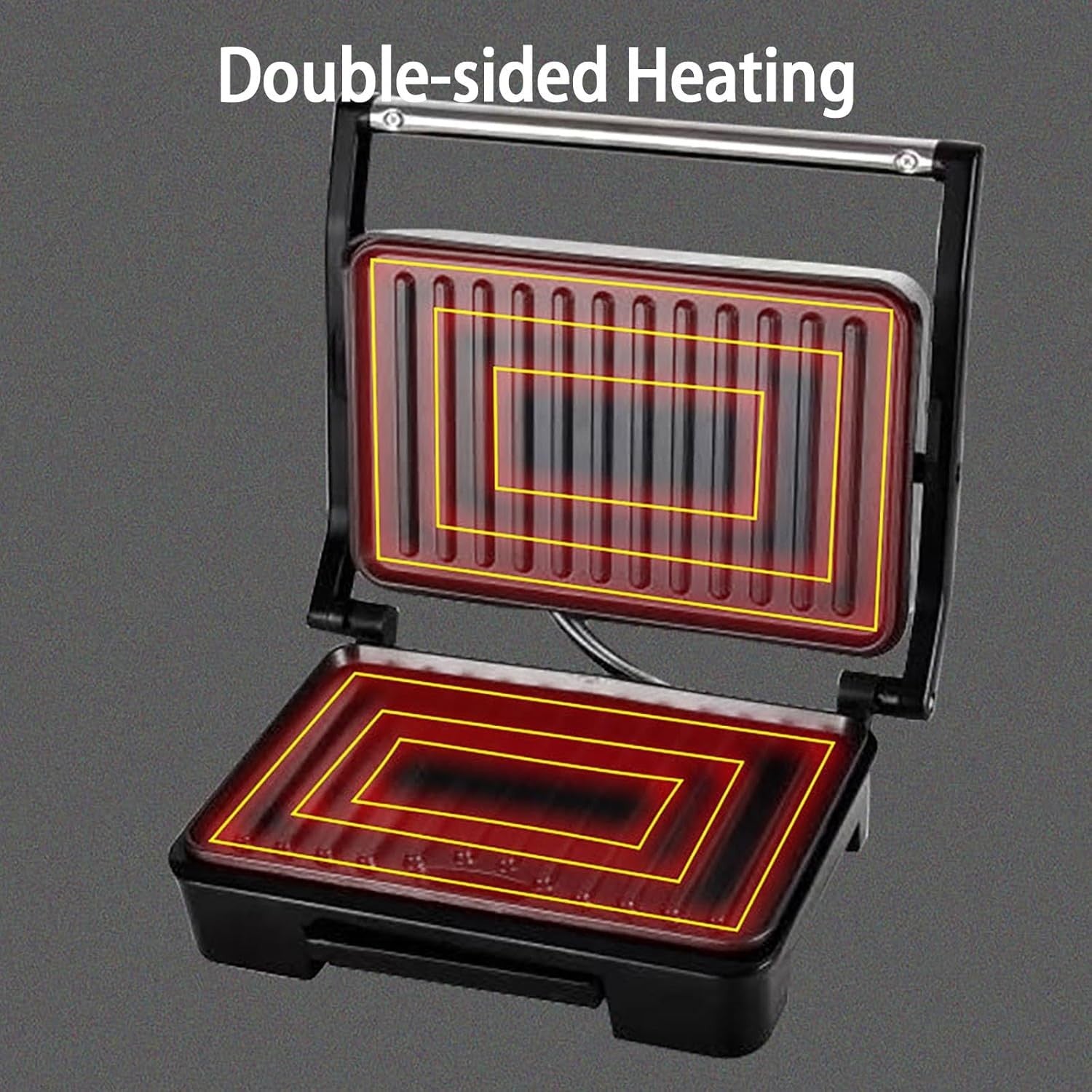 Electric Panini Press & Sandwich Maker Double-Sided Non-Stick Grill