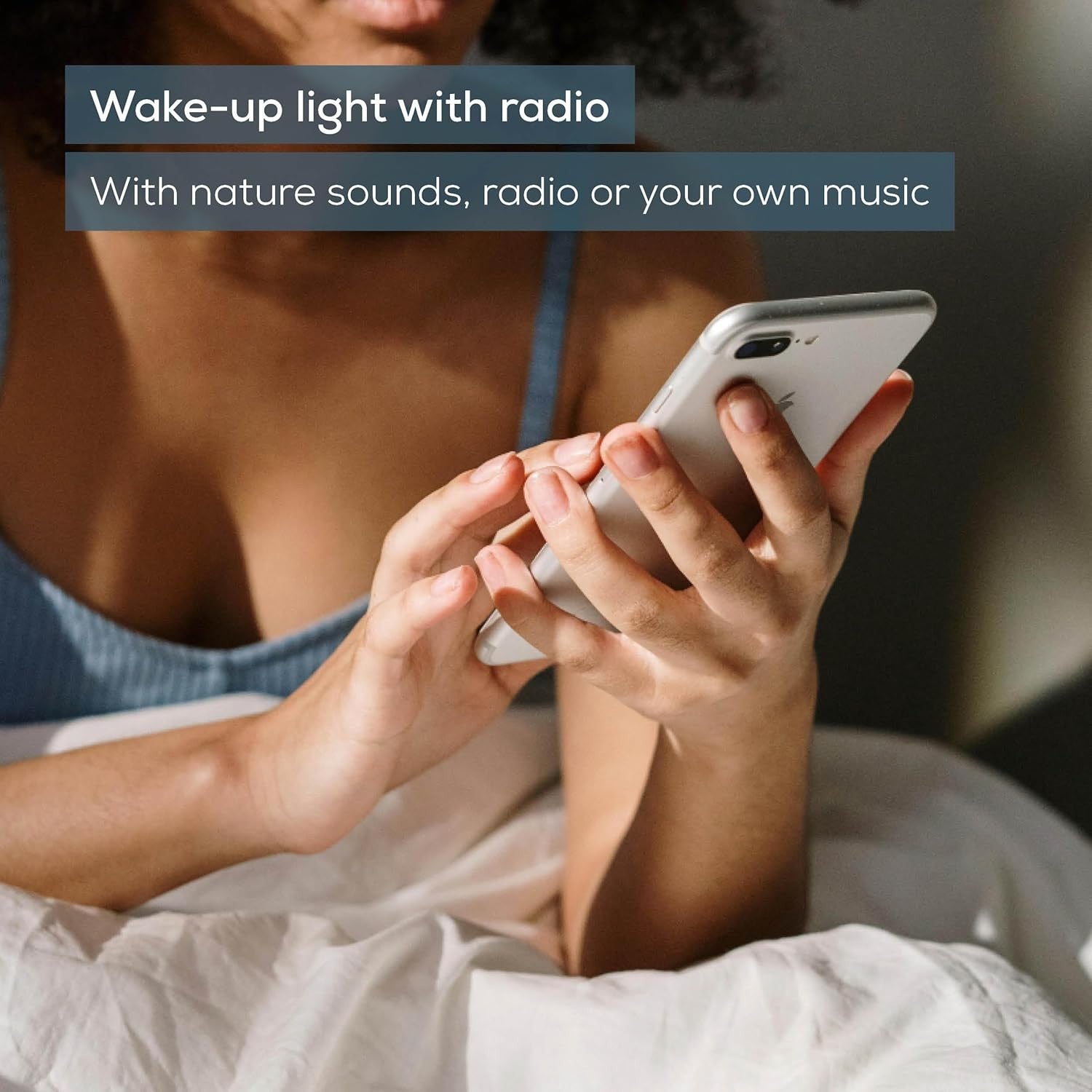 White Wake Up Light Alarm Clock Daylight Lamp FM Radio Bluetooth LED