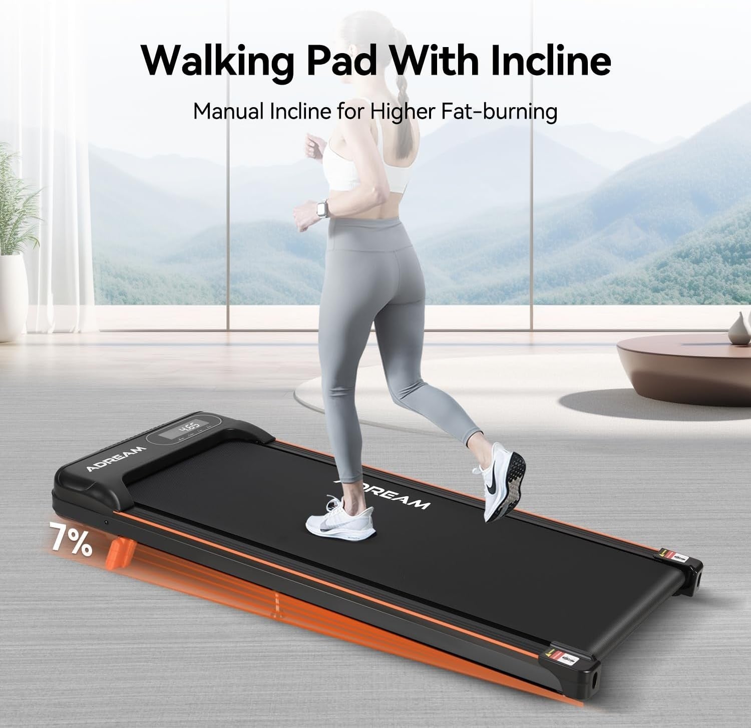 Foldable Under Desk Treadmill with Incline & Remote – Home Walking Jogging