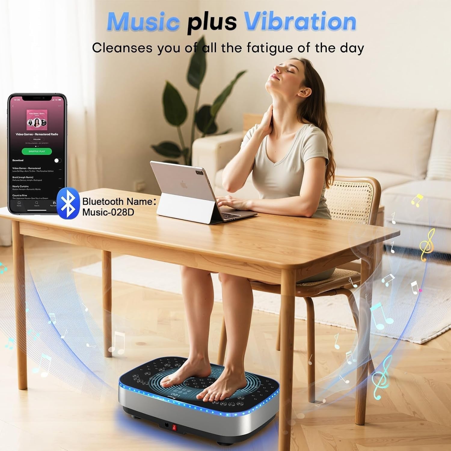 2D 3D Vibration Plate Exercise Machine 120 Speeds LED Touch Quiet