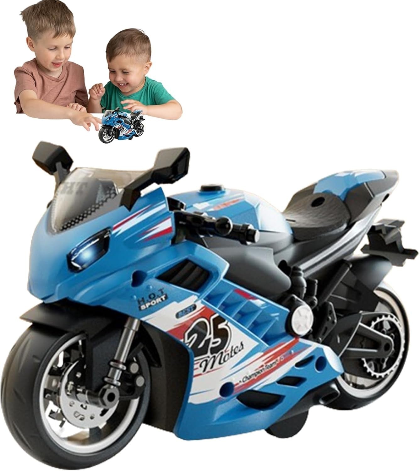 Electric Toy Motorcycle Kit Push & Go Bike Set w/ Lights Sounds Kids Build