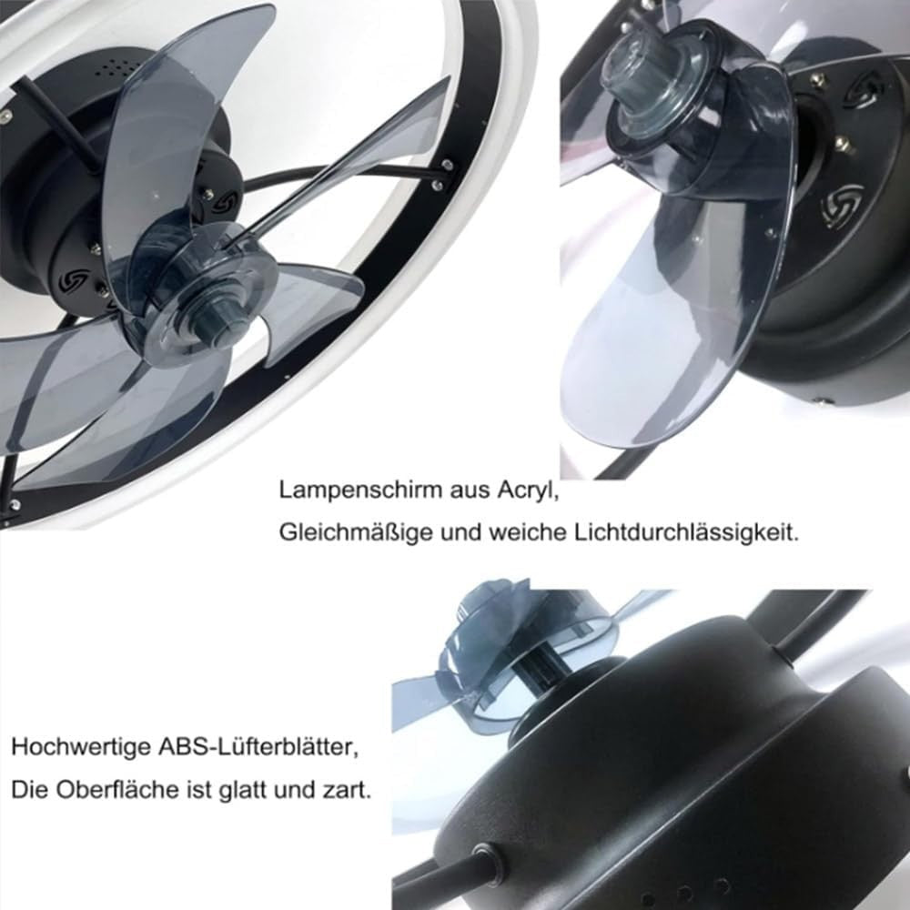 Blendra 50CM Modern Ceiling Fan with Light, 6-Speed, Dimmable LED, Remote