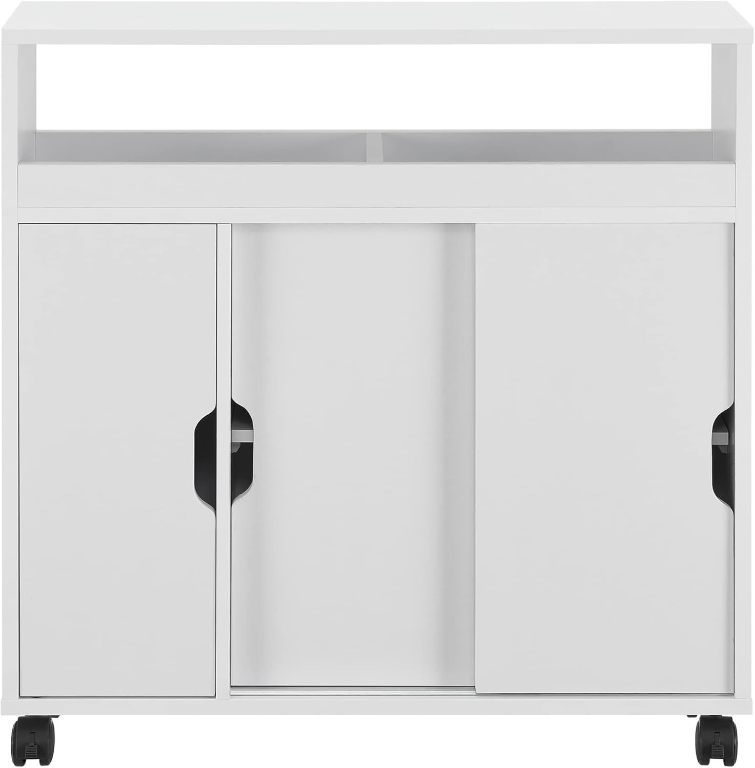 Space-Saving Bathroom Cabinet with Sliding Doors & Castors, 71x70x20 cm