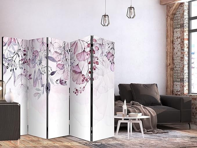 Luxury Acoustic Room Divider 225x172cm Red Leaf Folding Screen Soundproof Panel