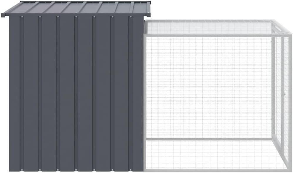 Galvanised Steel Chicken Coop Run 110x201x110cm Roofed Cage