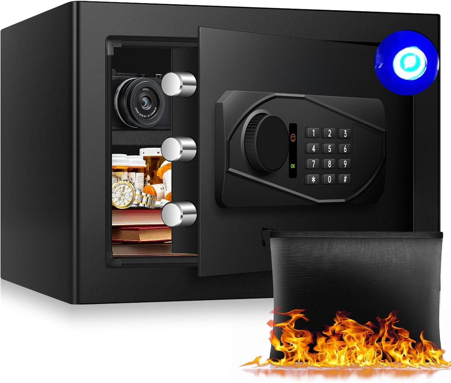 30L Digital Safe Box Fireproof Bag LED Keypad Cash Jewelry Security