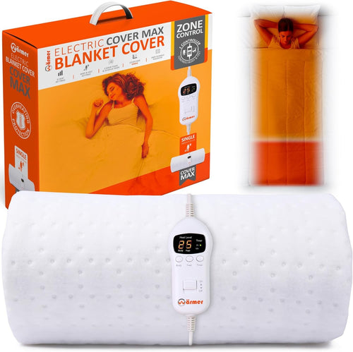 Single Electric Heated Blanket Dual Zone 9 Heat Timer Overheat Protection