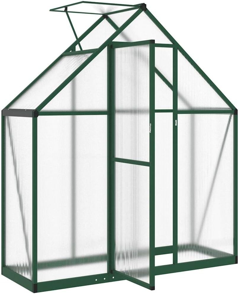 Large Aluminium Greenhouse 169x58x195cm Polycarbonate Panels with Base Frame