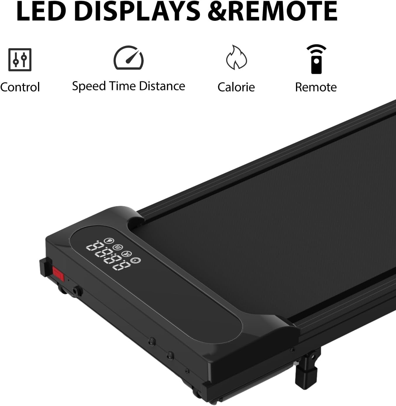 Compact Foldable Walking Treadmill 5% Incline Home Gym LED Display Remote