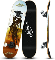 31in Maple Skateboard Complete Double Kick Trick Cruiser Deck