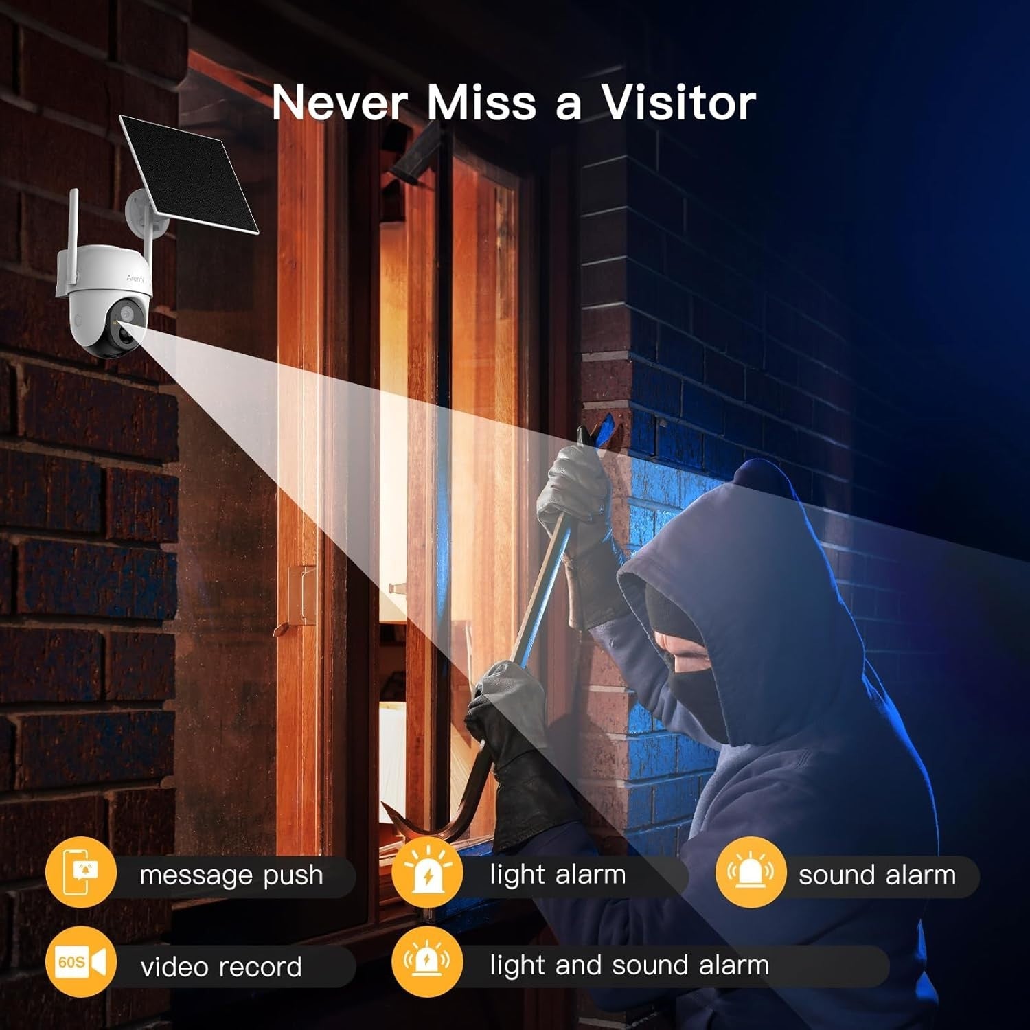 2K Wireless Solar Security Camera Outdoor Pan Tilt Colour Night Vision