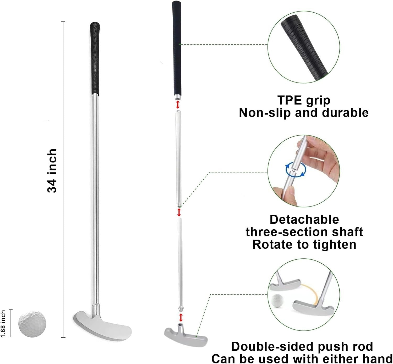 Golf Putting Mat Ball Return Practice Green Indoor Outdoor 9.84ft Se