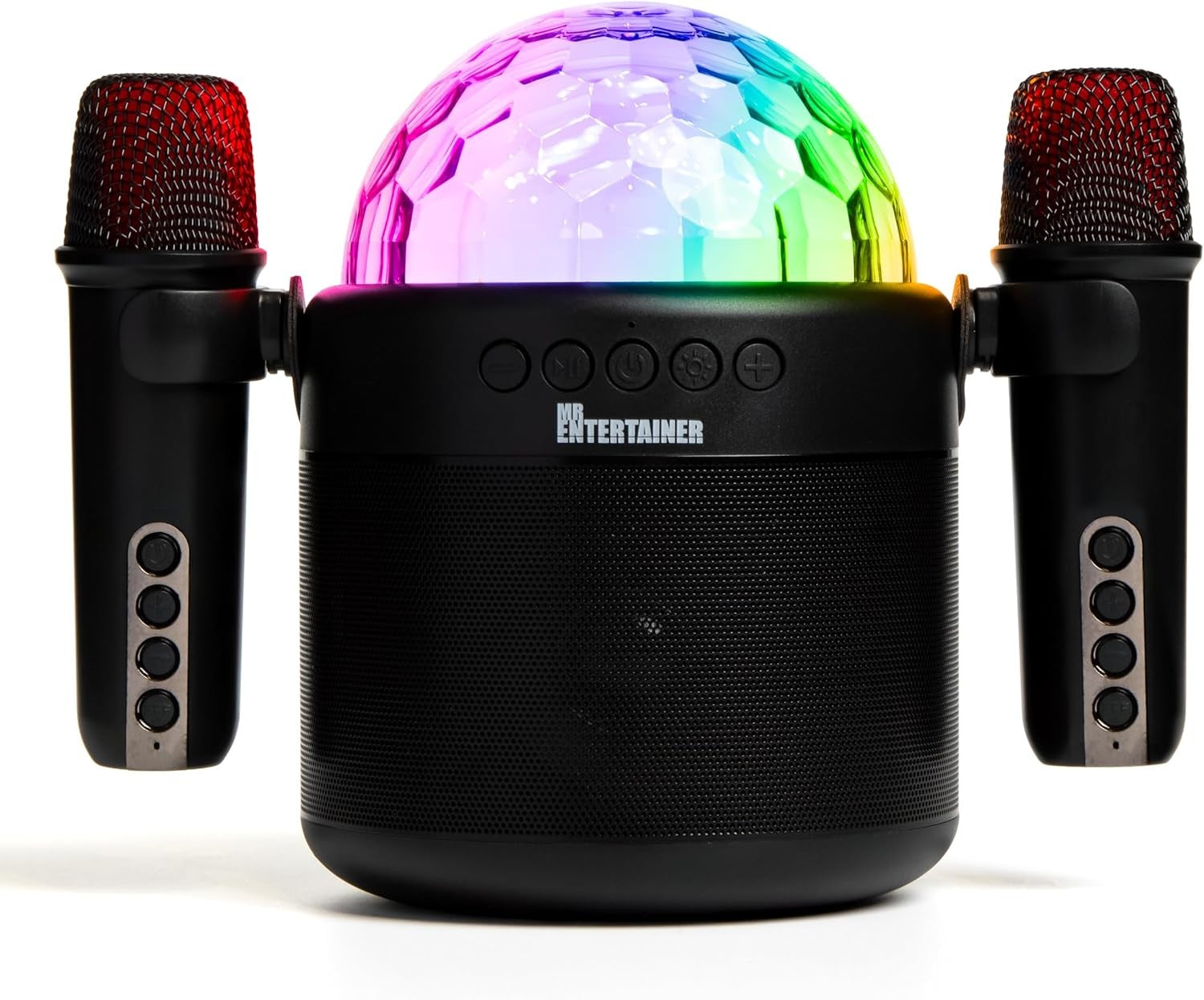 Portable Karaoke Machine with 2 Wireless Mics Disco Ball LED Light