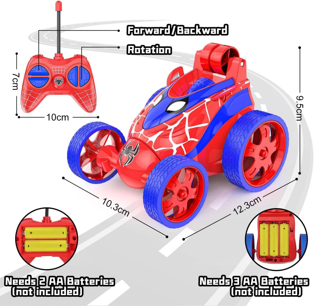 Spider Mini RC Stunt Car Toy for Kids 3–7 – 360° Spins, Vertical Drive