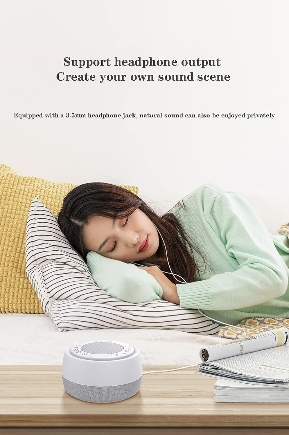 White Noise Sound Machine with 20 Soothing Sounds, Timer & Portable
