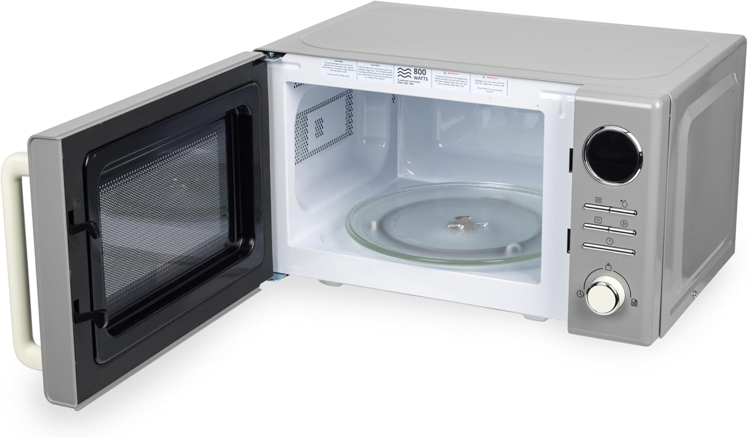20L Retro Digital Microwave 800W 8 Presets 95min Timer Grey