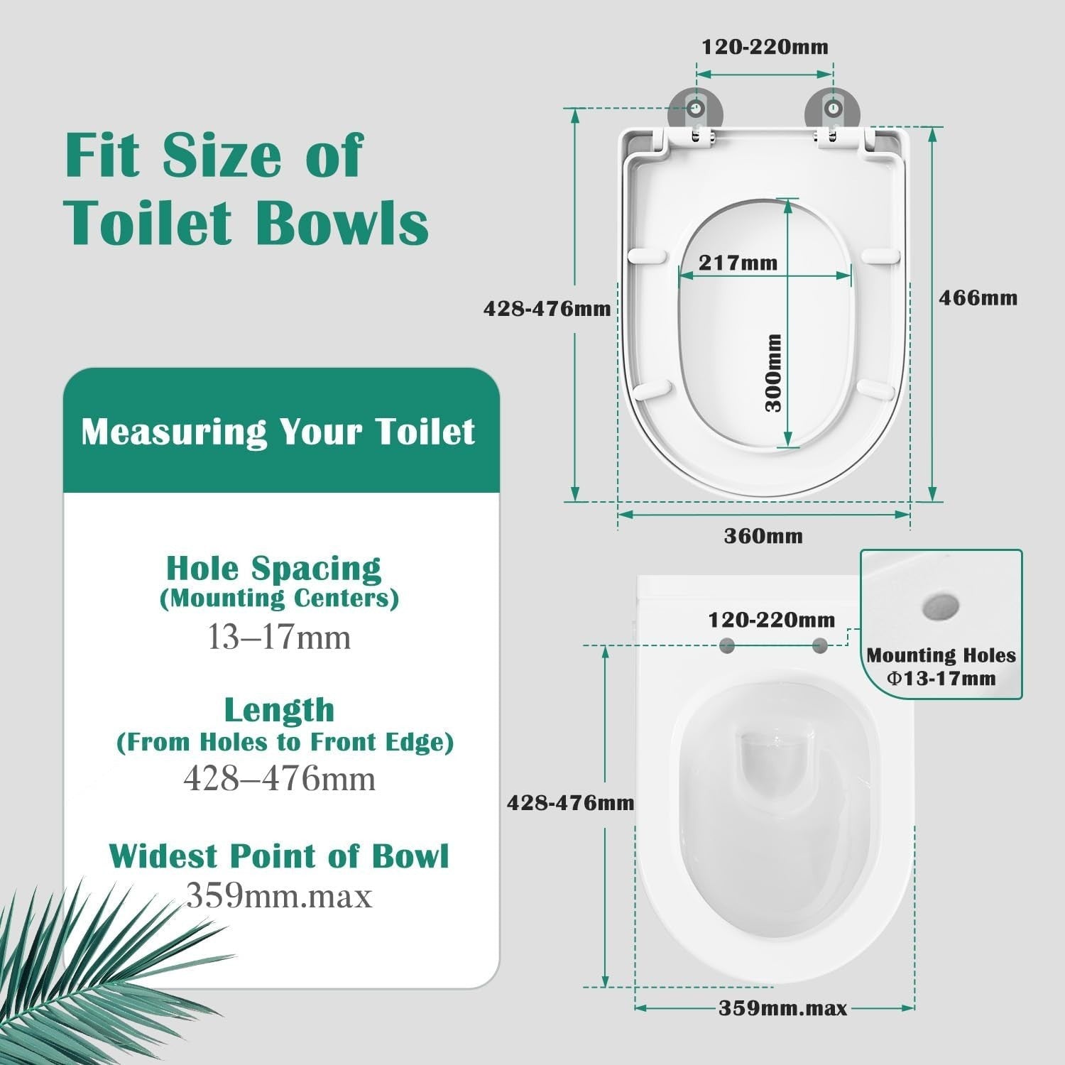 D Shape Soft Close Toilet Seat White Quick Release Antibacterial PP 46.6x36cm