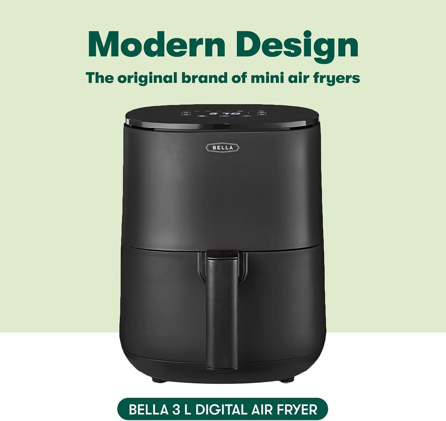 Compact Air Fryer 2.7L | Touchscreen Healthy Cooking 5-in-1 Easy Clean Black