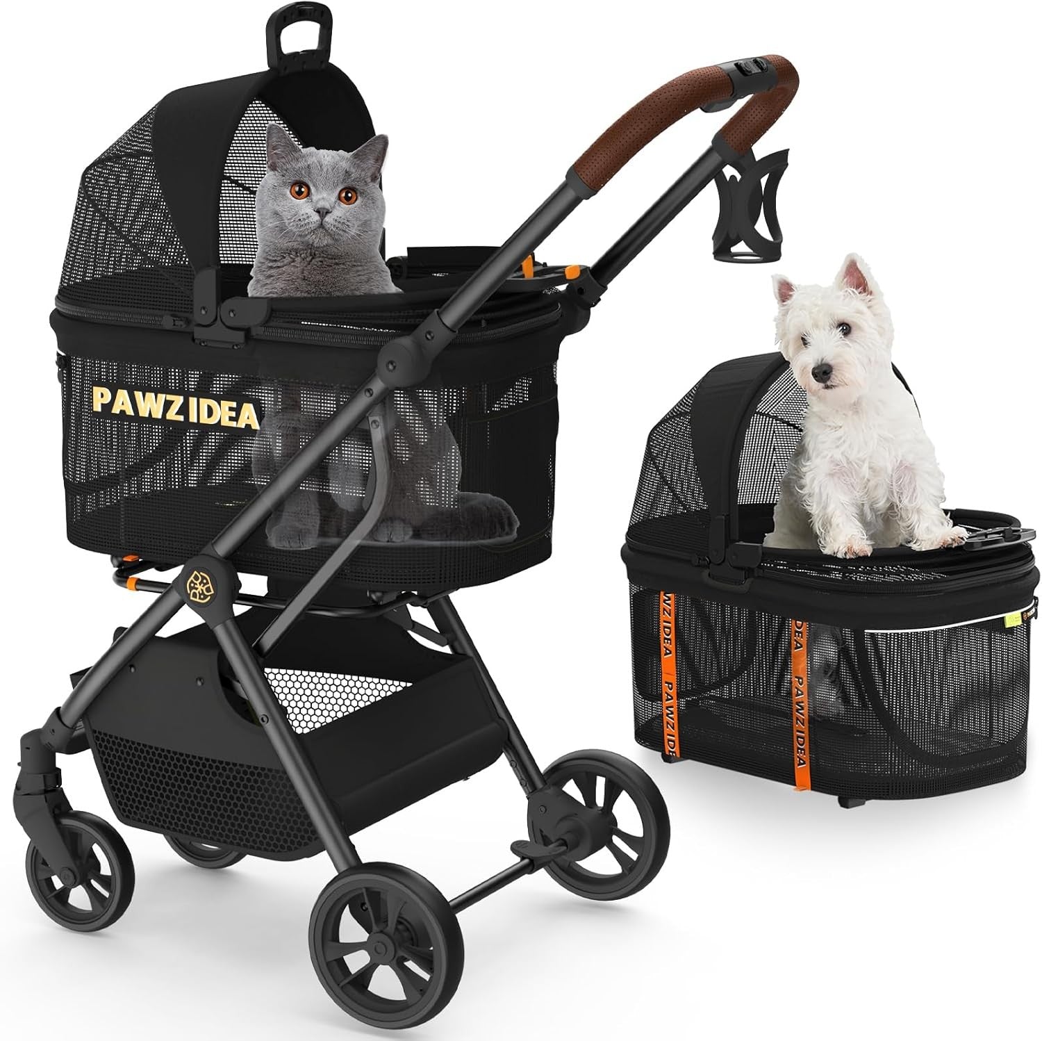 4 in 1 Pet Stroller Dog  Pushchair Detachable Carrier Foldable Jogger