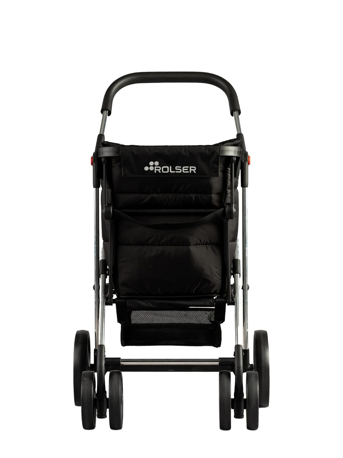 4 Wheel Foldable Shopping Trolley Large Capacity Ergonomic Design Black