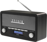 Vintage DAB/DAB+ FM Radio with Bluetooth, Clock & AUX – Grey Wood