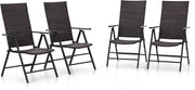 Adjustable Rattan Garden Chairs Set of 4 Foldable Patio Dining Balcony Seats