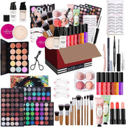 All In One Makeup Kit Gift Set 2 Palette Brushes Lipstick Set