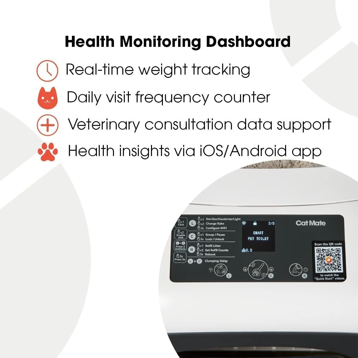 Self Cleaning Cat Litter Box Smart App Health Monitor 80L Auto