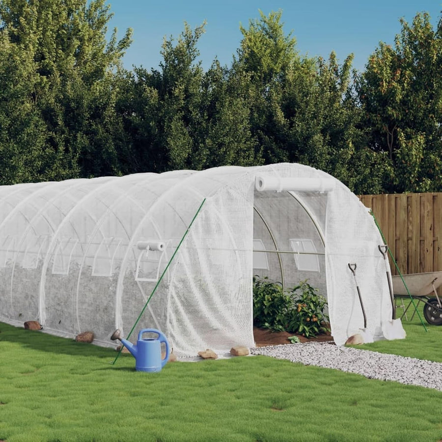 Large Outdoor Walk-In Greenhouse 6x3x2m Steel Frame PE Cover Weatherproof