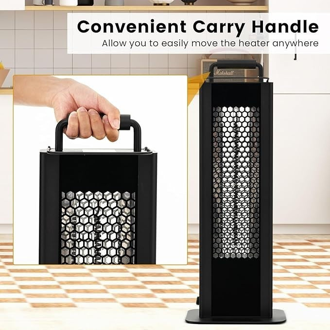 1200W Electric Patio Heater Outdoor Indoor Tower | Waterproof, Silent, Safe