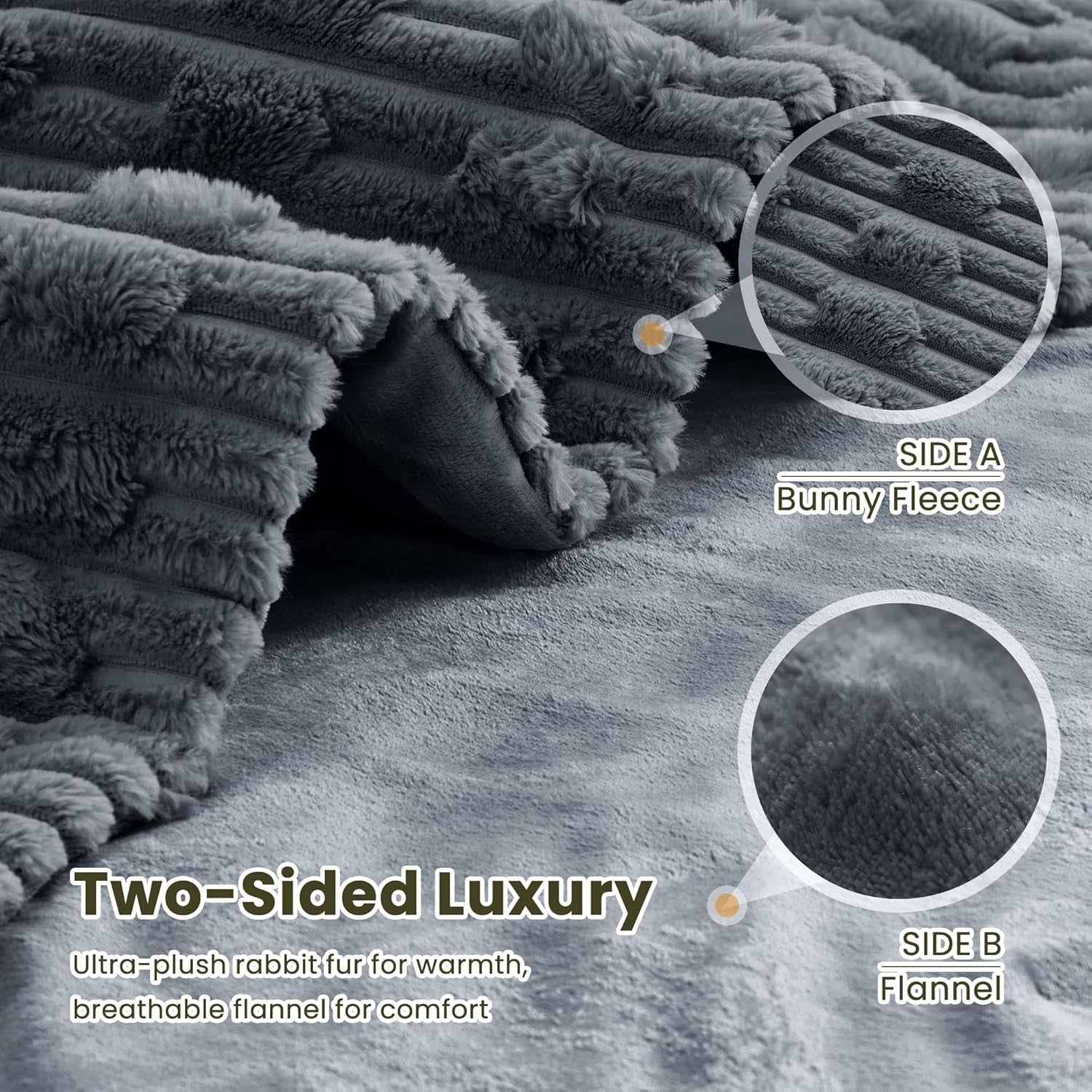 Electric Heated Throw Blanket Grey 130x180cm 6 Heat Settings Auto Off