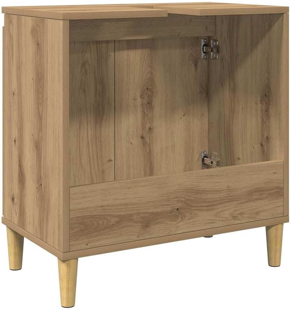 Artisan Oak Under Sink Bathroom Cabinet 58x33x60cm – Modern Vanity Storage Unit