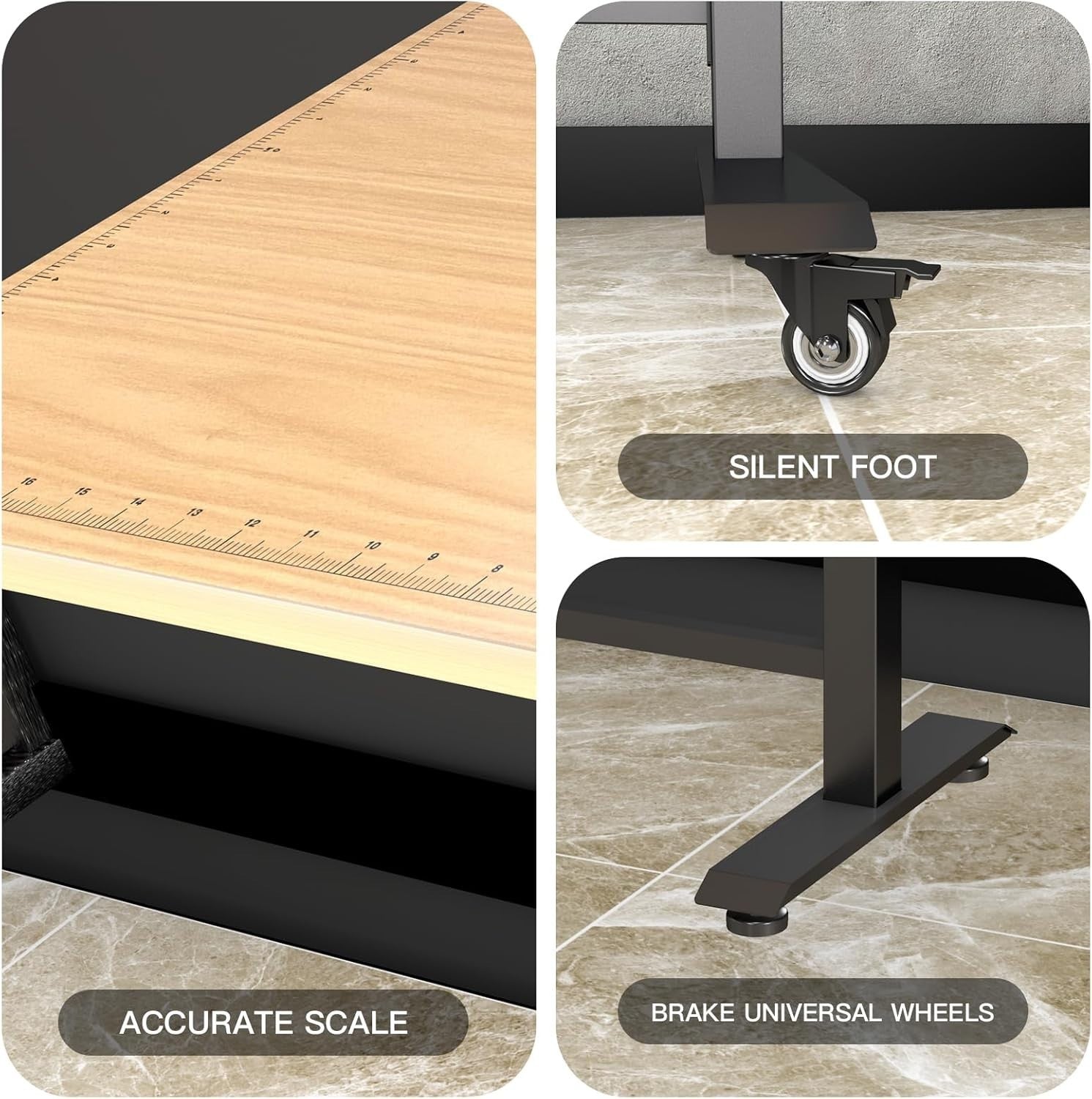 Adjustable Heavy Duty Workbench 800lb Rubberwood Top Wheels Scale Markings