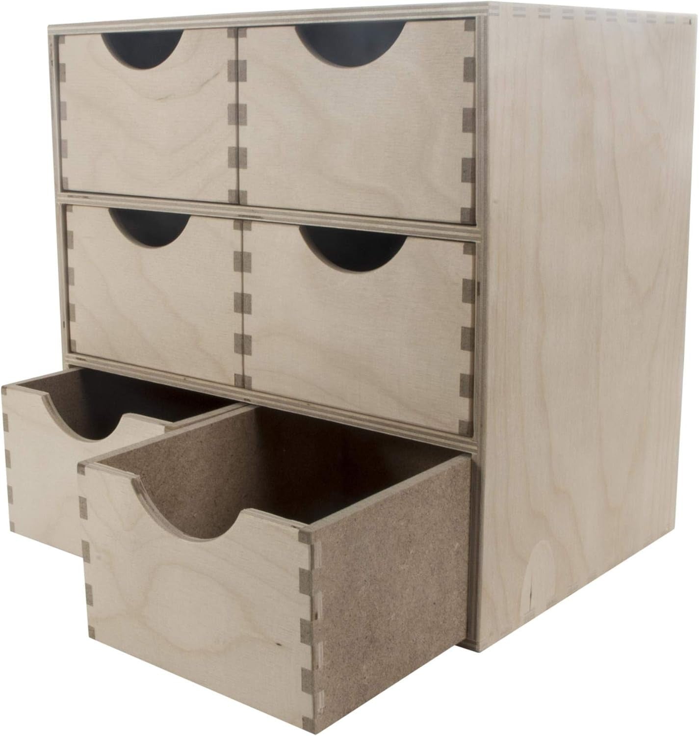 Wooden Desk Organiser 6-Drawer Mini Chest Birchwood Storage Cabinet 28cm