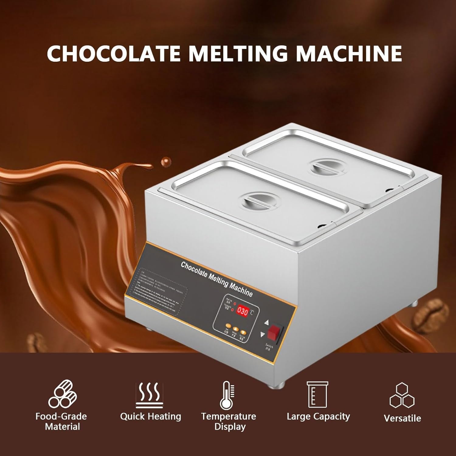 Electric Chocolate Melting Pot Stainless Steel Tempering Machine