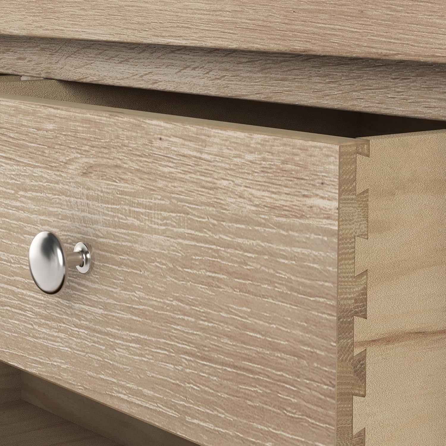 Large Washed Oak Sideboard Storage Cabinet 3 Drawer 3 Door Cupboard Shelf