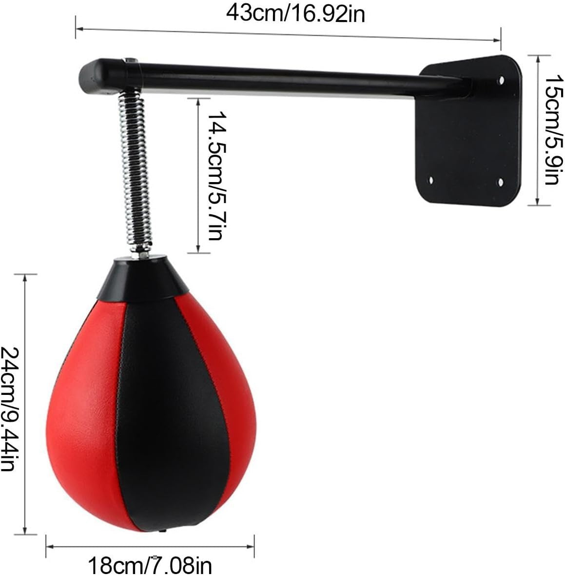 Hanging Speed Punch Ball Boxing Wall Mount PU Reflex Trainer